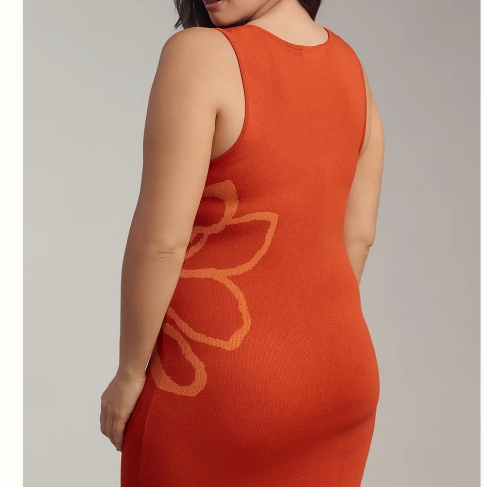 Flat White Sleeveless Square-Neck Flower-Printed Knit Mini Dress, Retail $148.00 - Picture 8 of 8